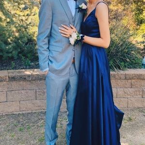 Navy Blue Sherri Hill Prom Dress